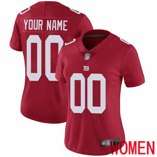 Women New York Giants Customized Red Alternate Vapor Untouchable Custom Limited Football Jersey